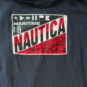 Nautica Sailing-Themed Navy Blue T-Shirt